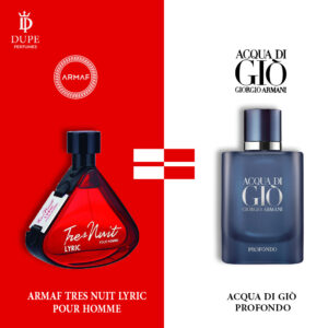 ARMAF TRES NUIT LYRIC POUR HOMME Dupe Acqua Di Giò Profondo