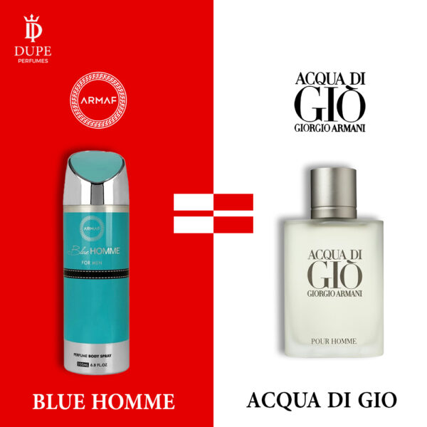 ARMAF BLUE HOMME FOR MEN PERFUME SPRAY 200ML DUPE Giorgio Armani Acqua di Gio.